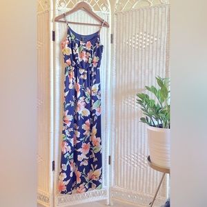 Love Ryan Los Angeles Blue Floral Maxi Dress Small